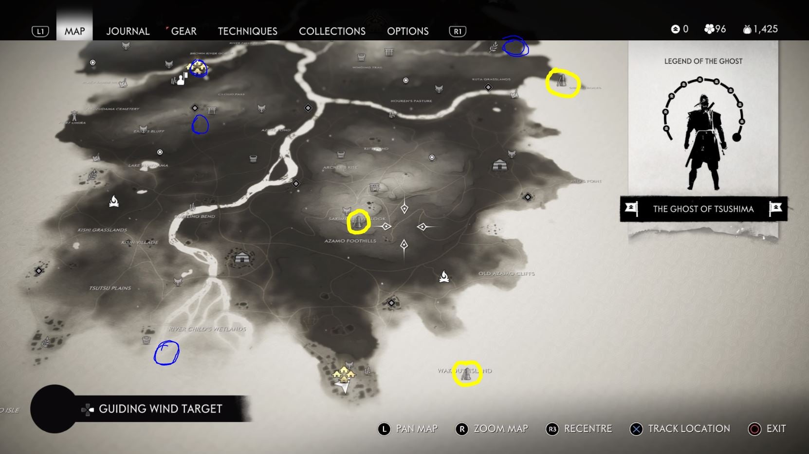 Ghost of Tsushima Full map where to find every sword kit, vanity item and secret hat easter